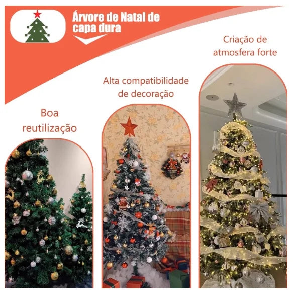 Árvore de Natal Verde 120cm/150cm/180cm com Galhos