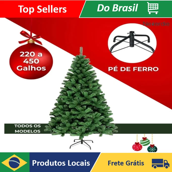 Árvore de Natal Verde 120cm/150cm/180cm com Galhos