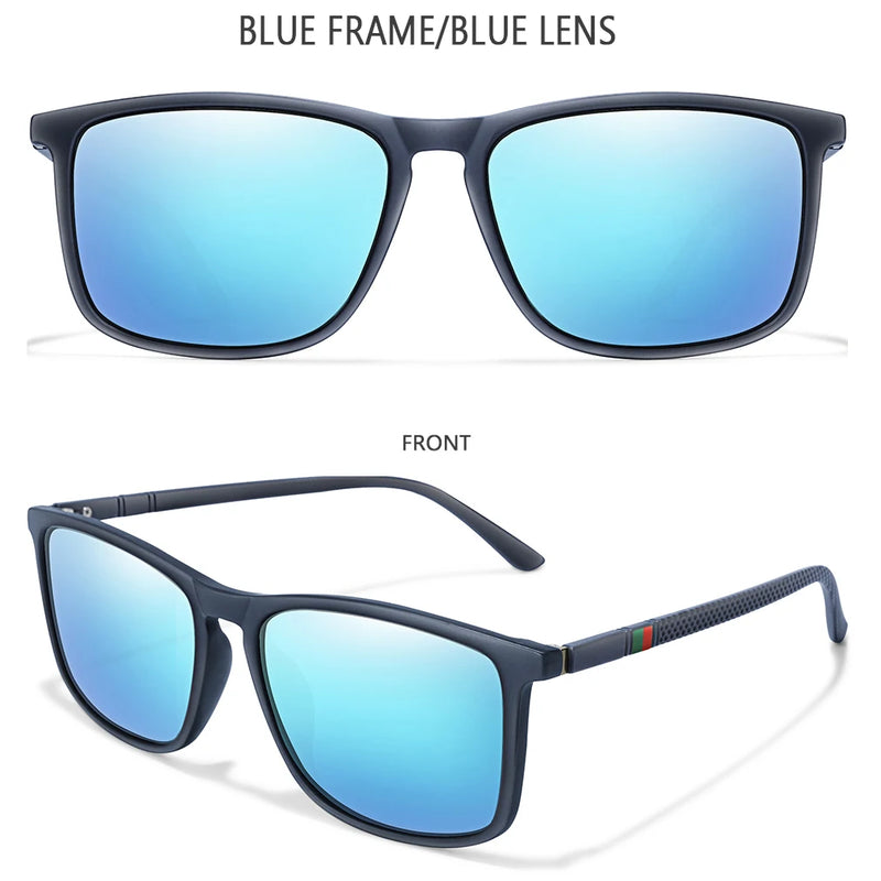 Óculos de Sol Polarizados Quadrados Vintage de Luxo