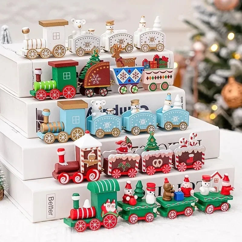 Mini Trem de Natal de Plástico - Brinquedo de Trem de Natal