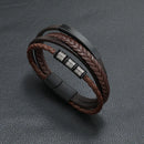 Pulseira masculina de couro com símbolo musical