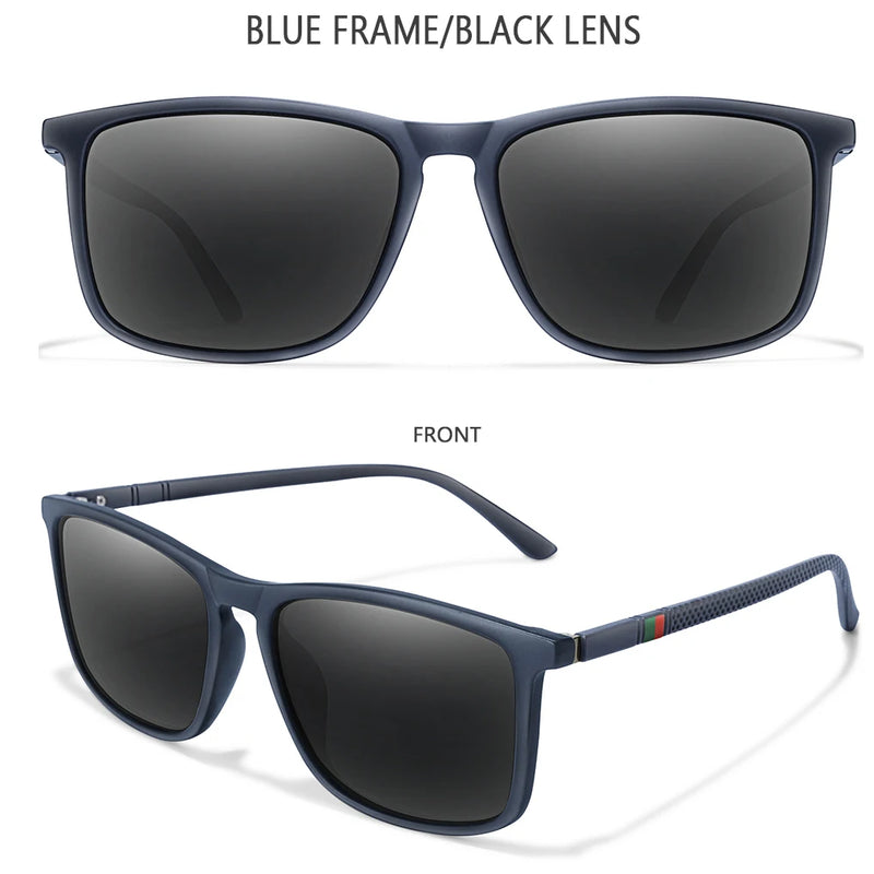 Óculos de Sol Polarizados Quadrados Vintage de Luxo