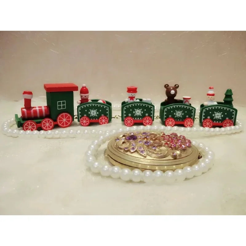 Mini Trem de Natal de Plástico - Brinquedo de Trem de Natal