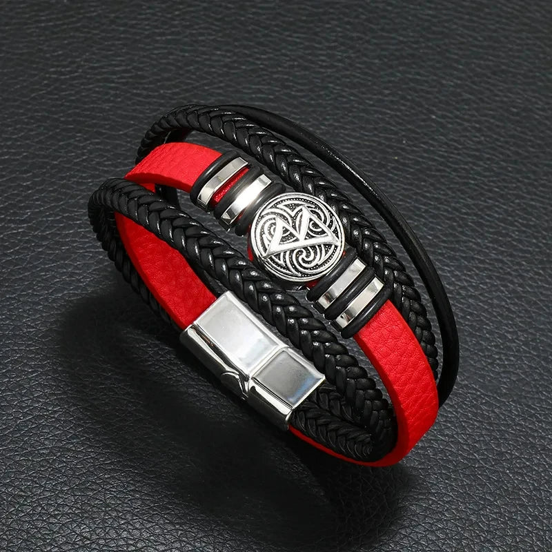 Pulseira masculina de couro com símbolo musical