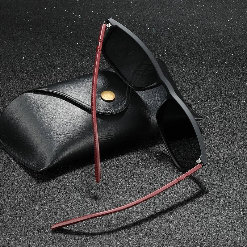 Óculos de Sol Polarizados Quadrados Vintage de Luxo