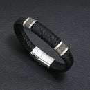 Pulseira masculina de couro com símbolo musical