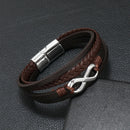 Pulseira masculina de couro com símbolo musical